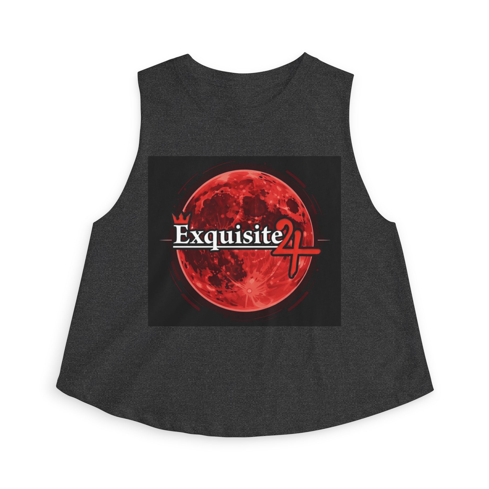 Exquisite Red Moon Crop Top — Women’s Graphic Tank