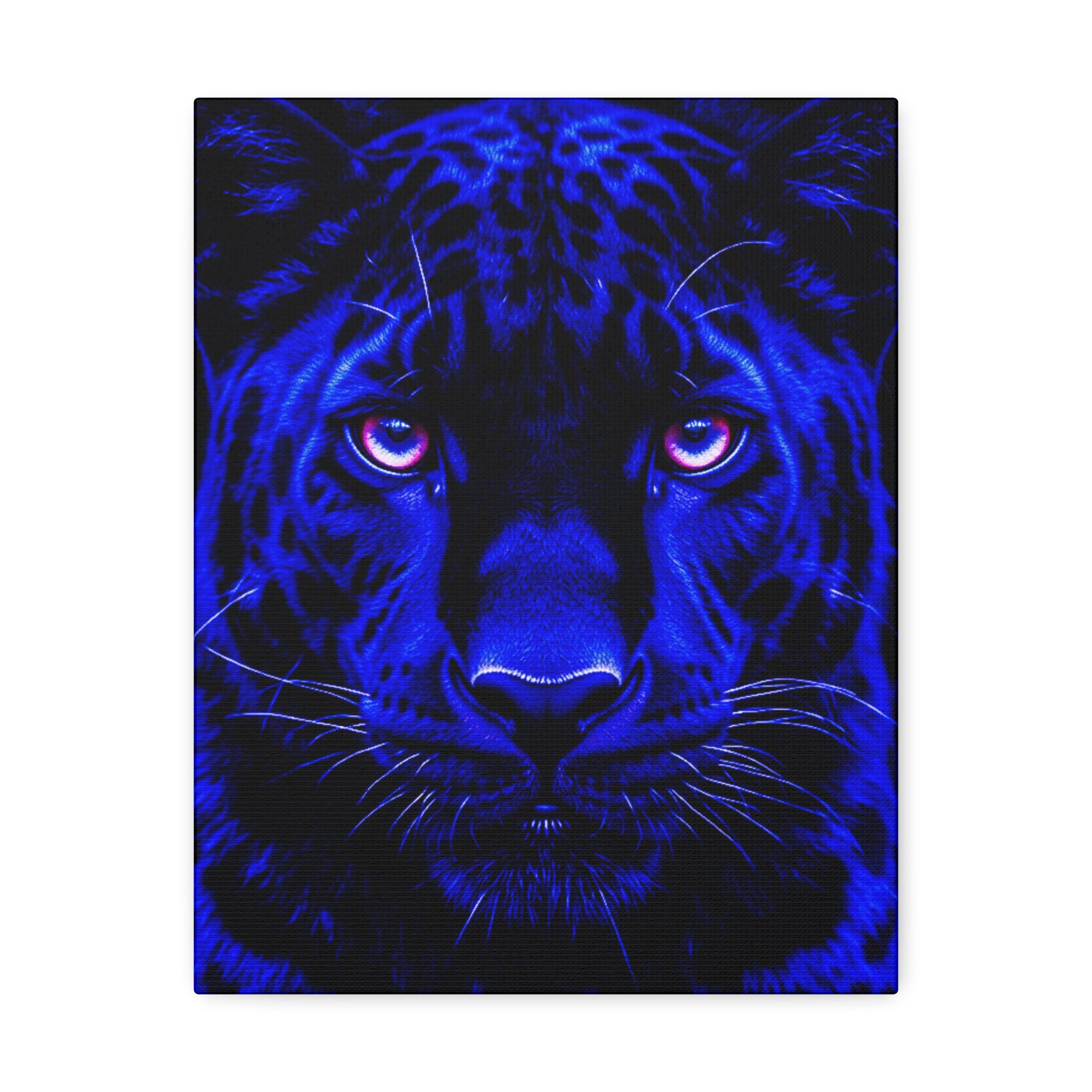 Blue Panther Stretched Canvas Wall Art