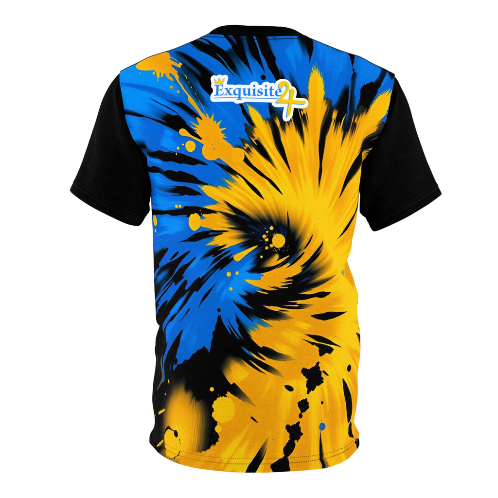 Exquisite 24 Tie-Dye Blue & Yellow Swirl Tee