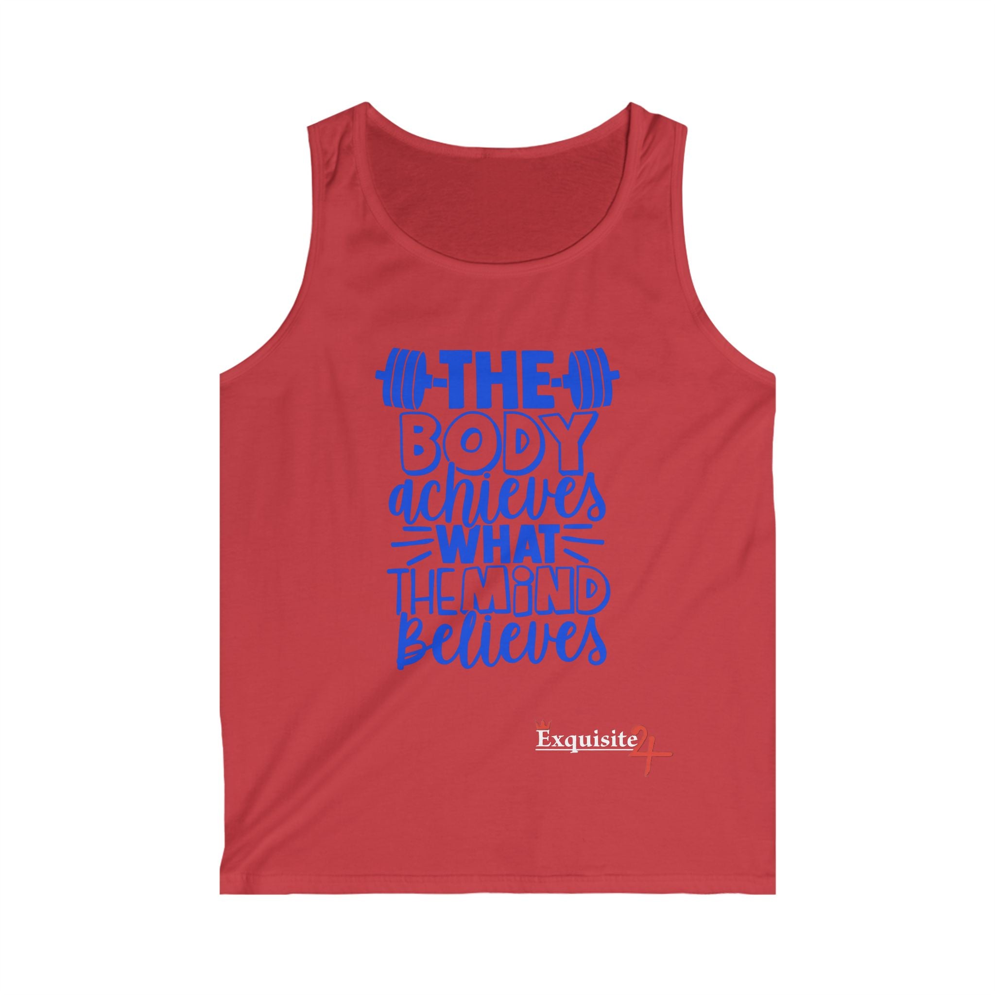 Exquisite 24 Motivational Gym Tank Top — “The Body Achieves What the Mind Believes”