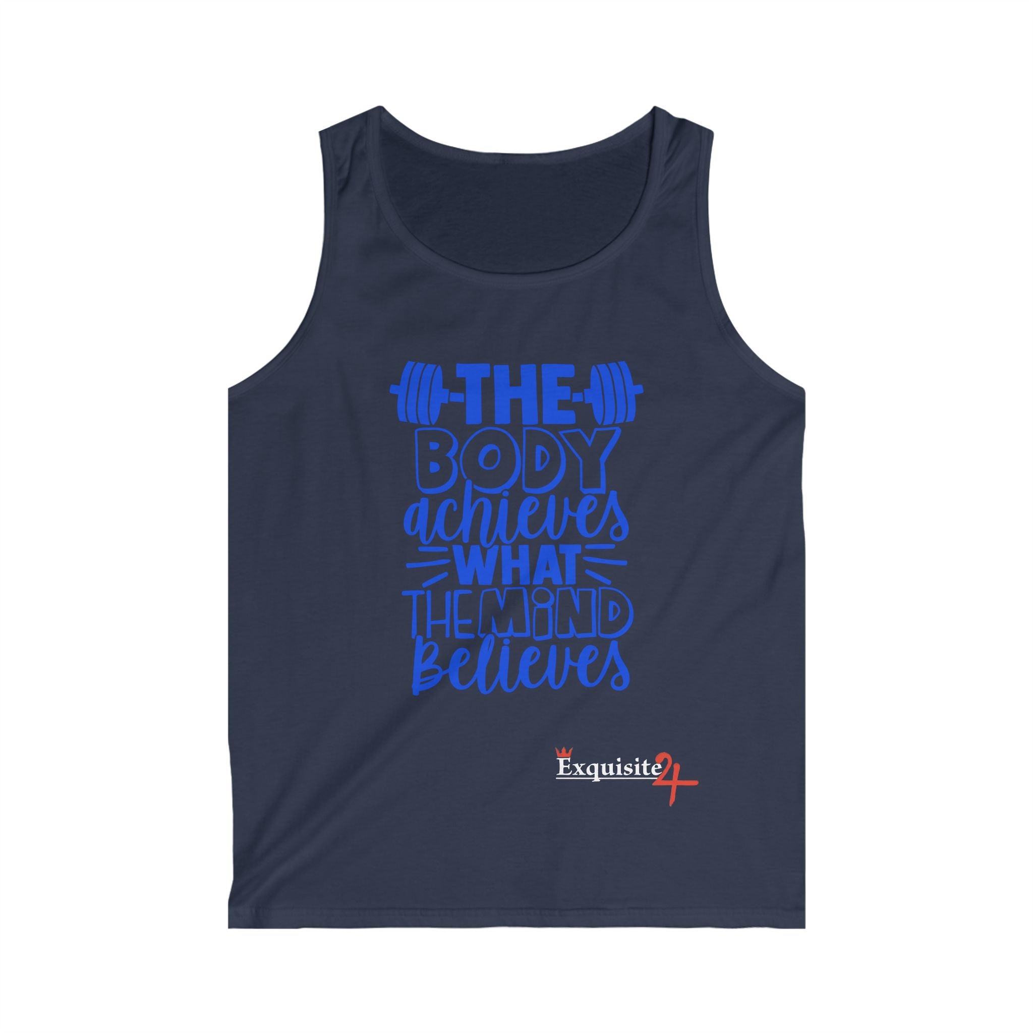 Exquisite 24 Motivational Gym Tank Top — “The Body Achieves What the Mind Believes”