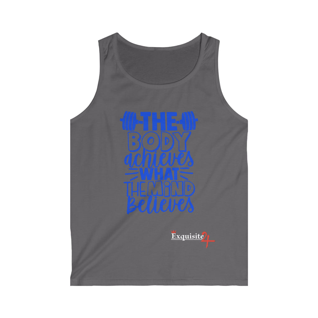 Exquisite 24 Motivational Gym Tank Top — “The Body Achieves What the Mind Believes”