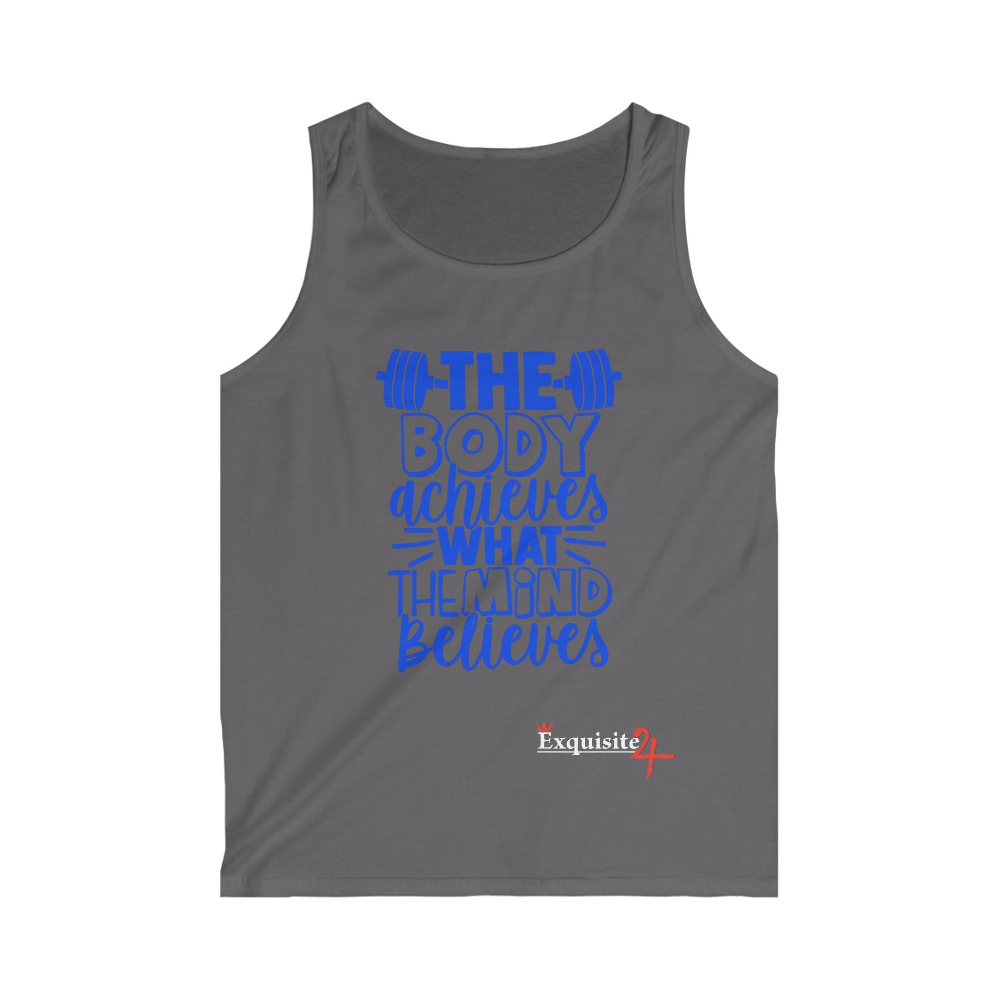 Exquisite 24 Motivational Gym Tank Top — “The Body Achieves What the Mind Believes”