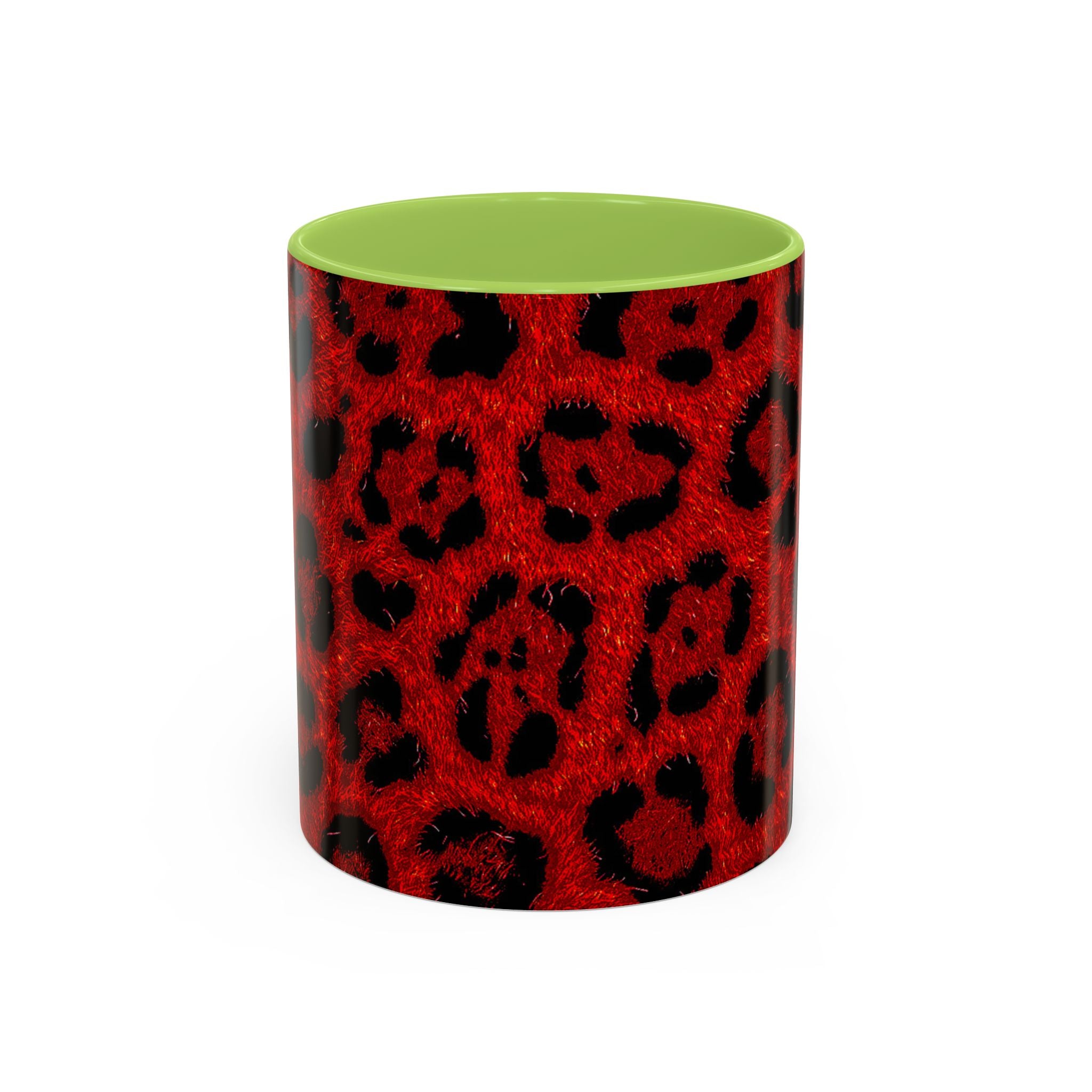 Red Leopard Print Accent Coffee Mug (11/15oz)
