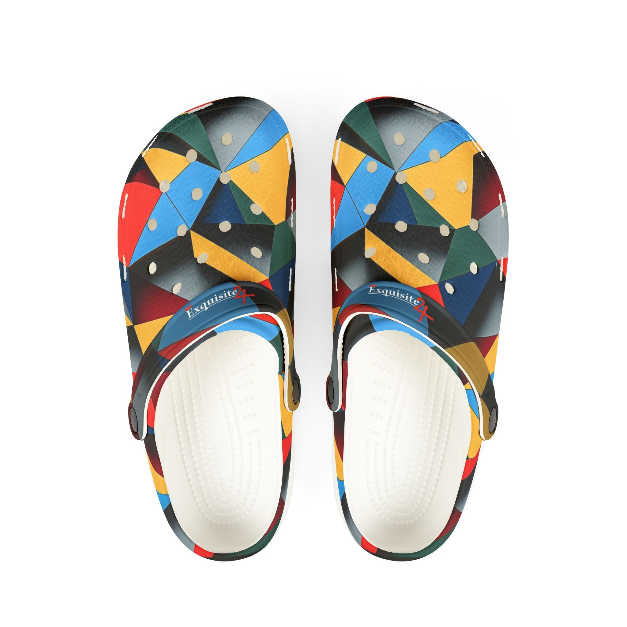 Abstract Geometric EVA Foam Clogs — Colorful Modern Slip-On Shoes