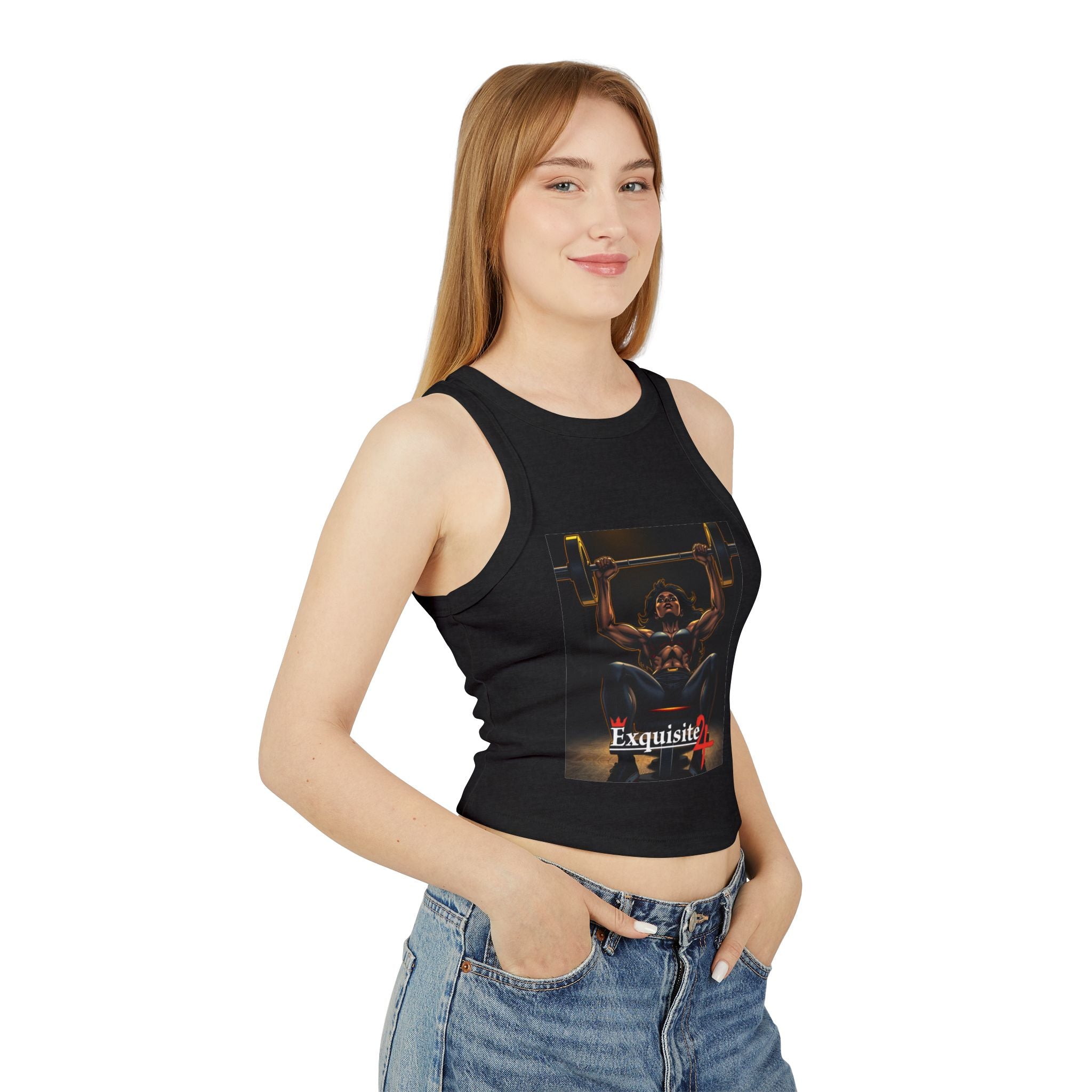 Exquisite 24 Weightlifting Tank Top — Women’s Gym Racer Crop