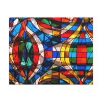 Stained Glass Abstract Stretched Canvas Print — Colorful Geometric Wall Art