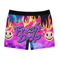 Boxer Briefs — 'Fresh Drip' Neon Flame Checkerboard Men's Boxer Briefs