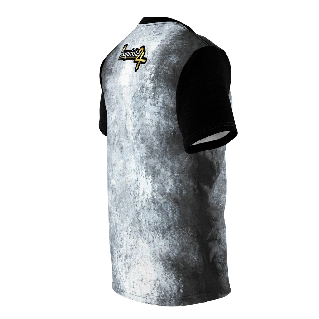 Exquisite 24 Logo Tee — Distressed Grey All-Over Print T-Shirt