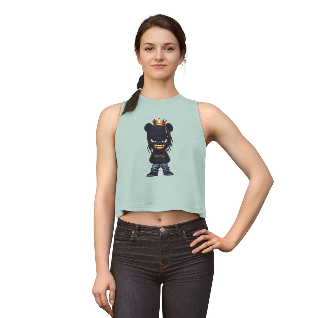 Women's Crop Top — Urban Bear King Graphic Crop Tank