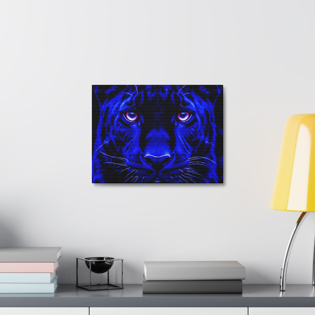 Blue Panther Stretched Canvas Wall Art