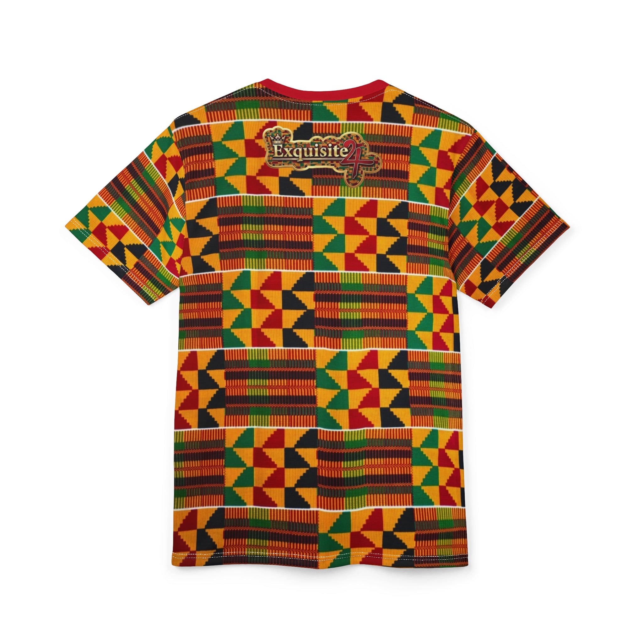 Exquisite 24 Red Kente Sleeve Tee
