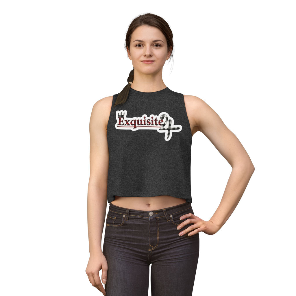 Exquisite 24 Crown Crop Top — Feminine Graphic Muscle Tank