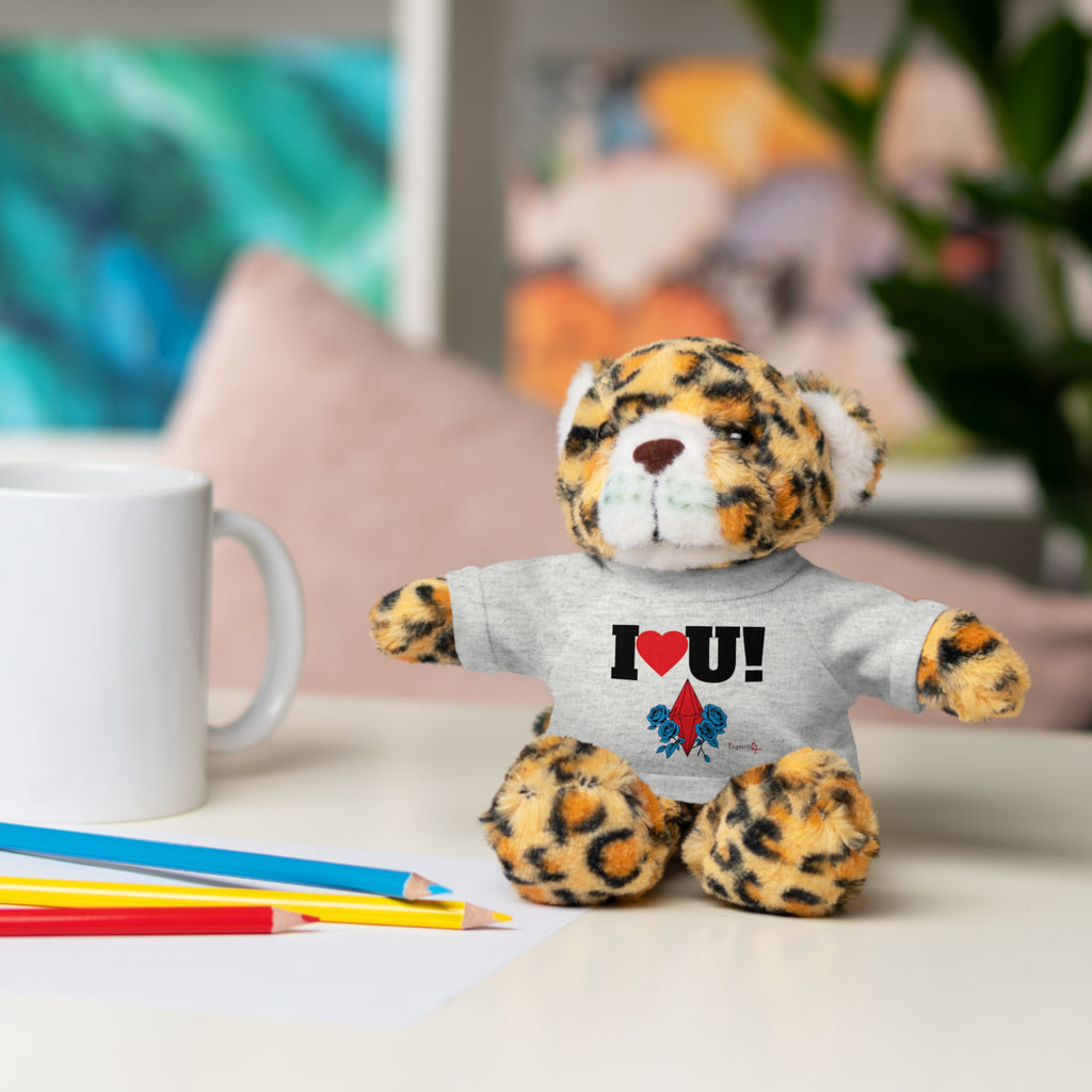 Plush Bear with Branded Tee – Red Diamond and Blue Roses Teddy