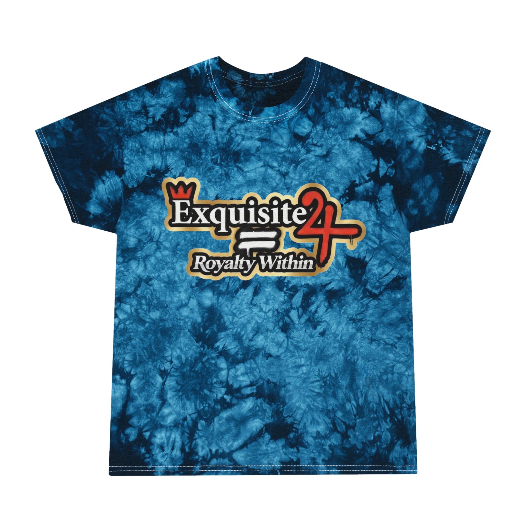 Tie-Dye Tee — Exquisite 24 ‘Royalty Within’ Logo & Red Roses Crystal Design