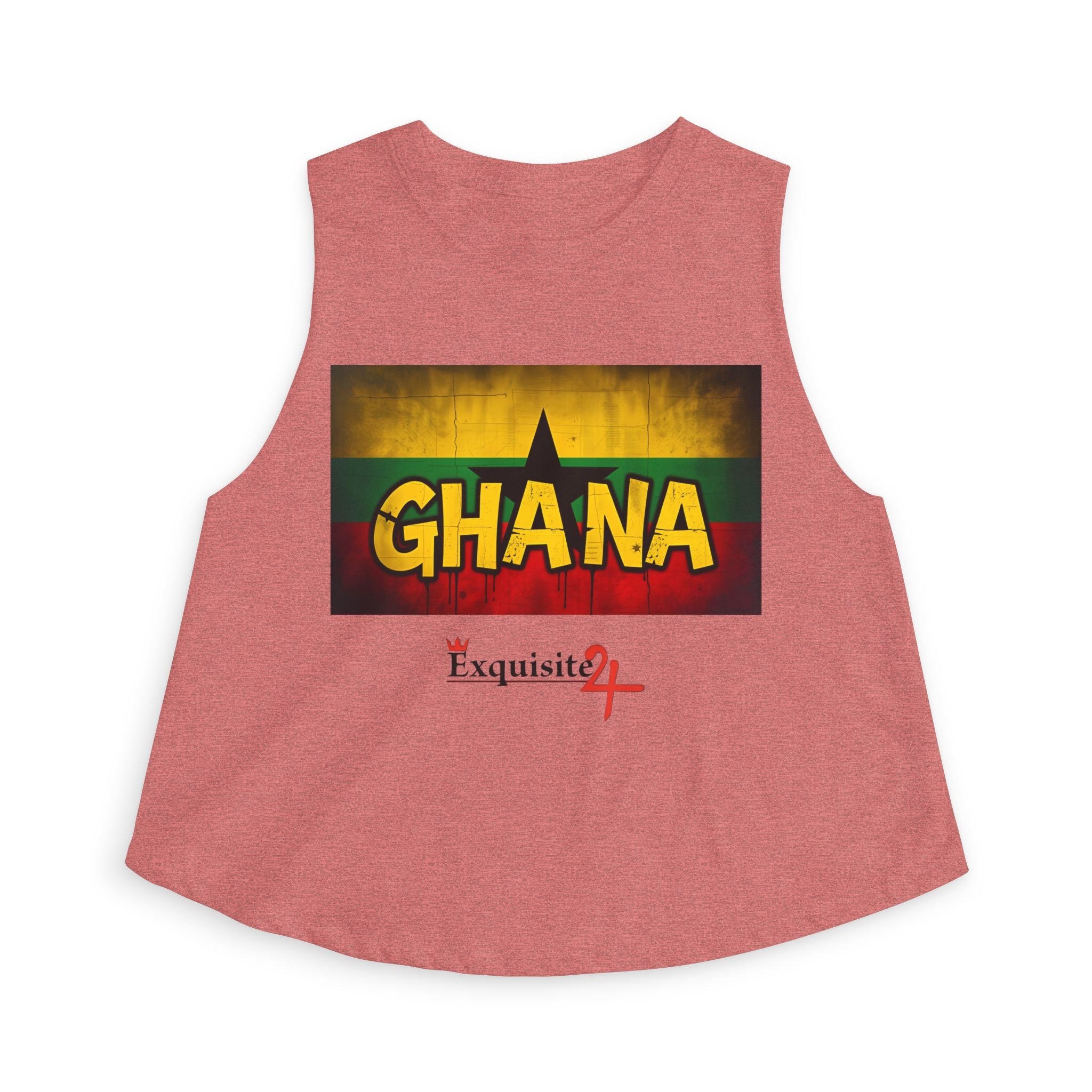 Ghana Flag Crop Top — Retro Rasta Graphic Women’s Tank