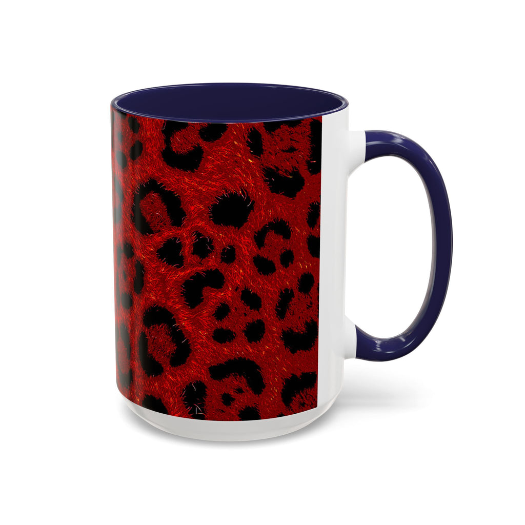 Red Leopard Print Accent Coffee Mug (11/15oz)