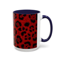 Red Leopard Print Accent Coffee Mug (11/15oz)