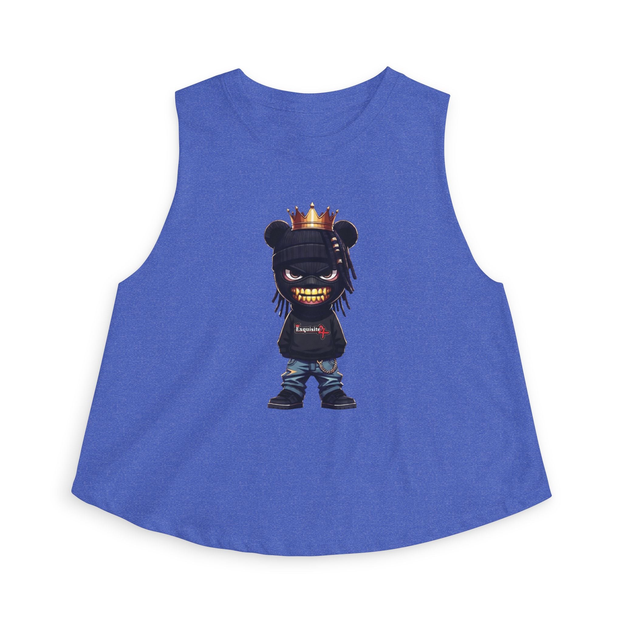 Women's Crop Top — Urban Bear King Graphic Crop Tank