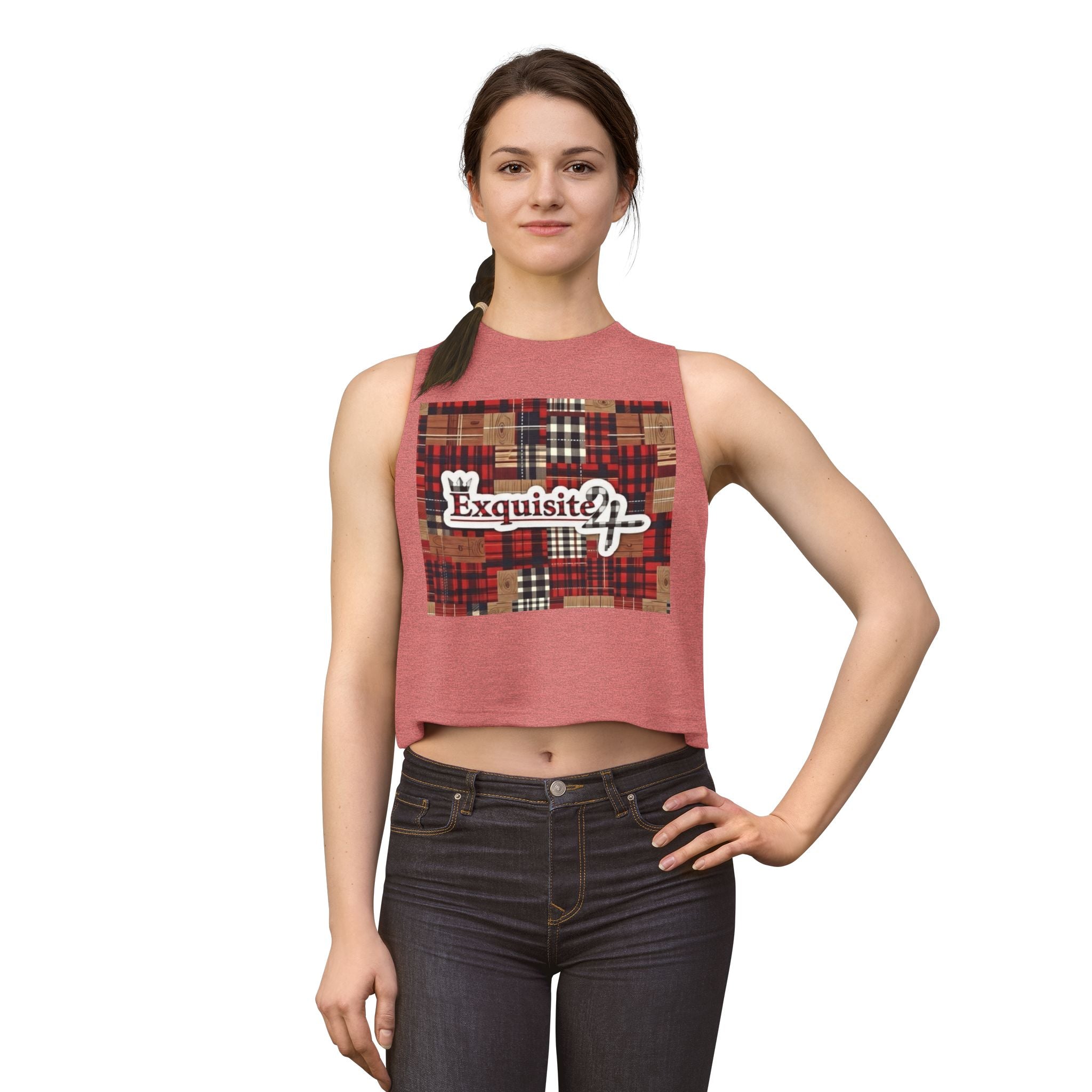 Exquisite 24 Plaid Graphic Women's Crop Top
