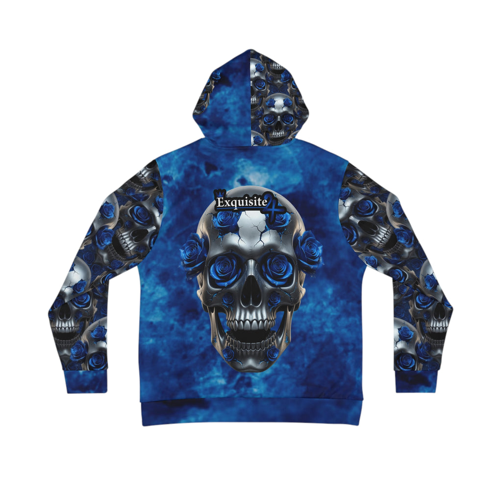 Blue Skull Roses Hoodie