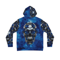 Blue Skull Roses Hoodie