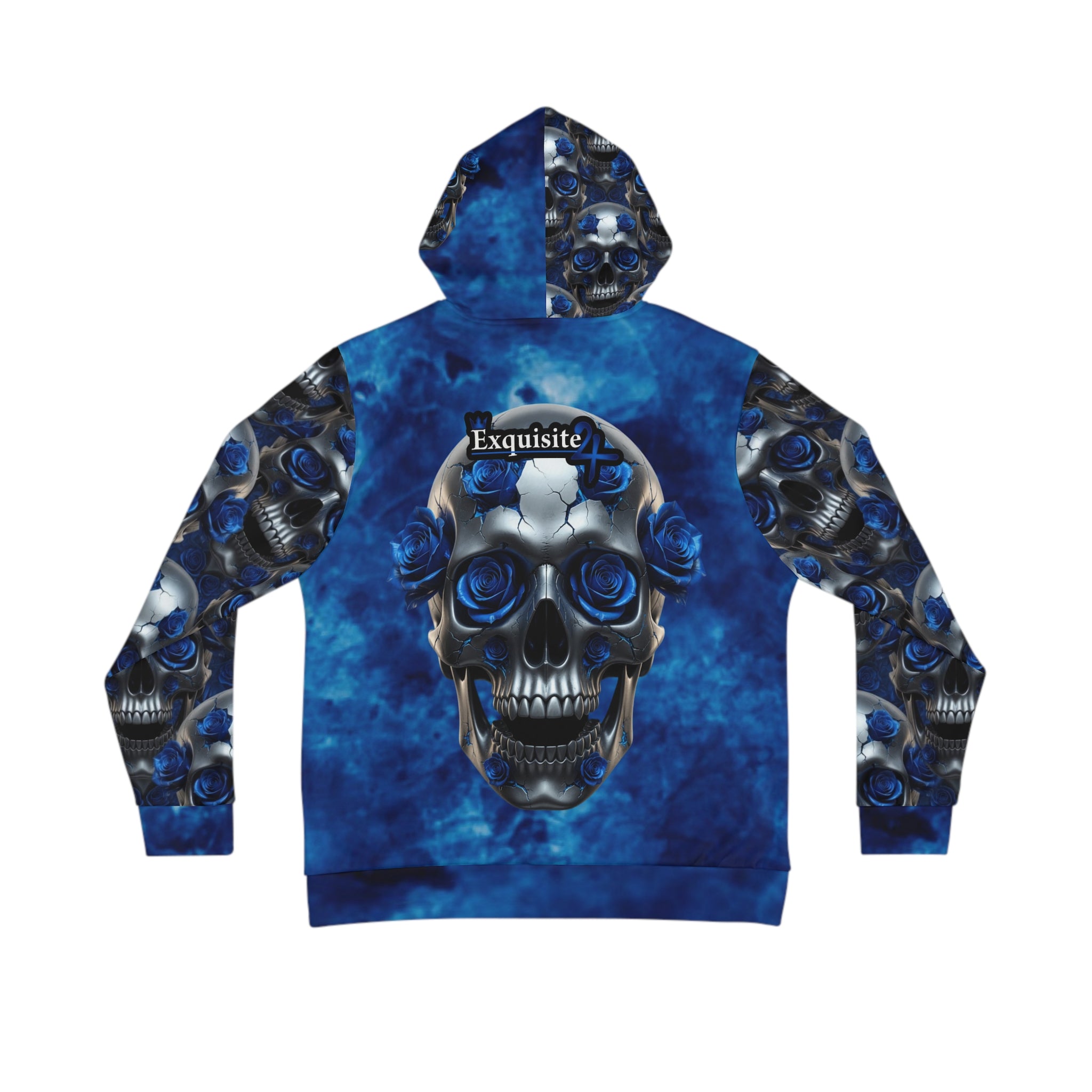 Blue Skull Roses Hoodie