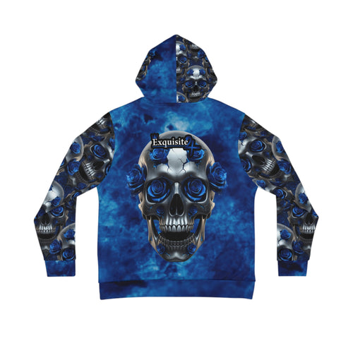 Blue Skull Roses Hoodie
