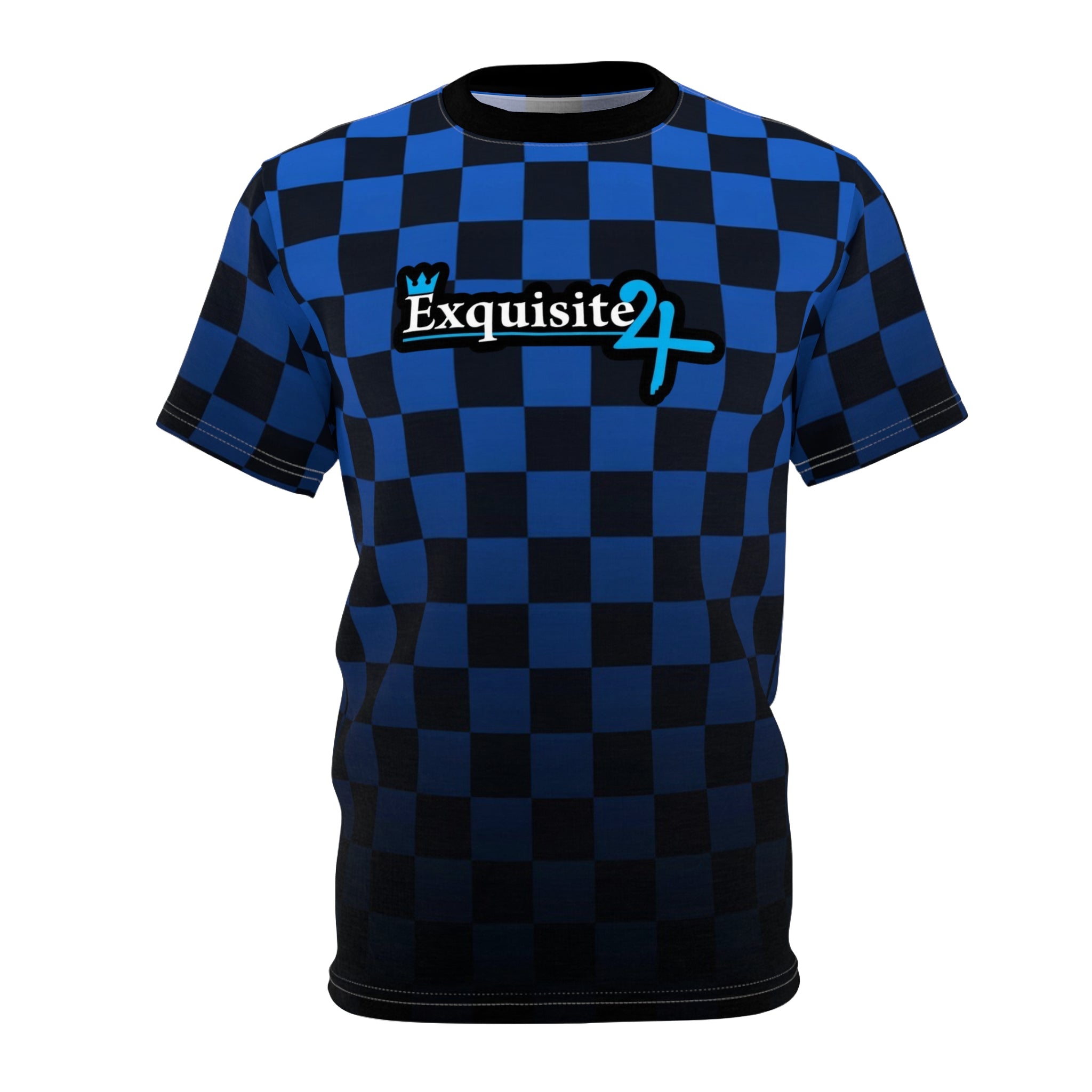 Blue Checkered 'Exquisite 24' Graphic Tee