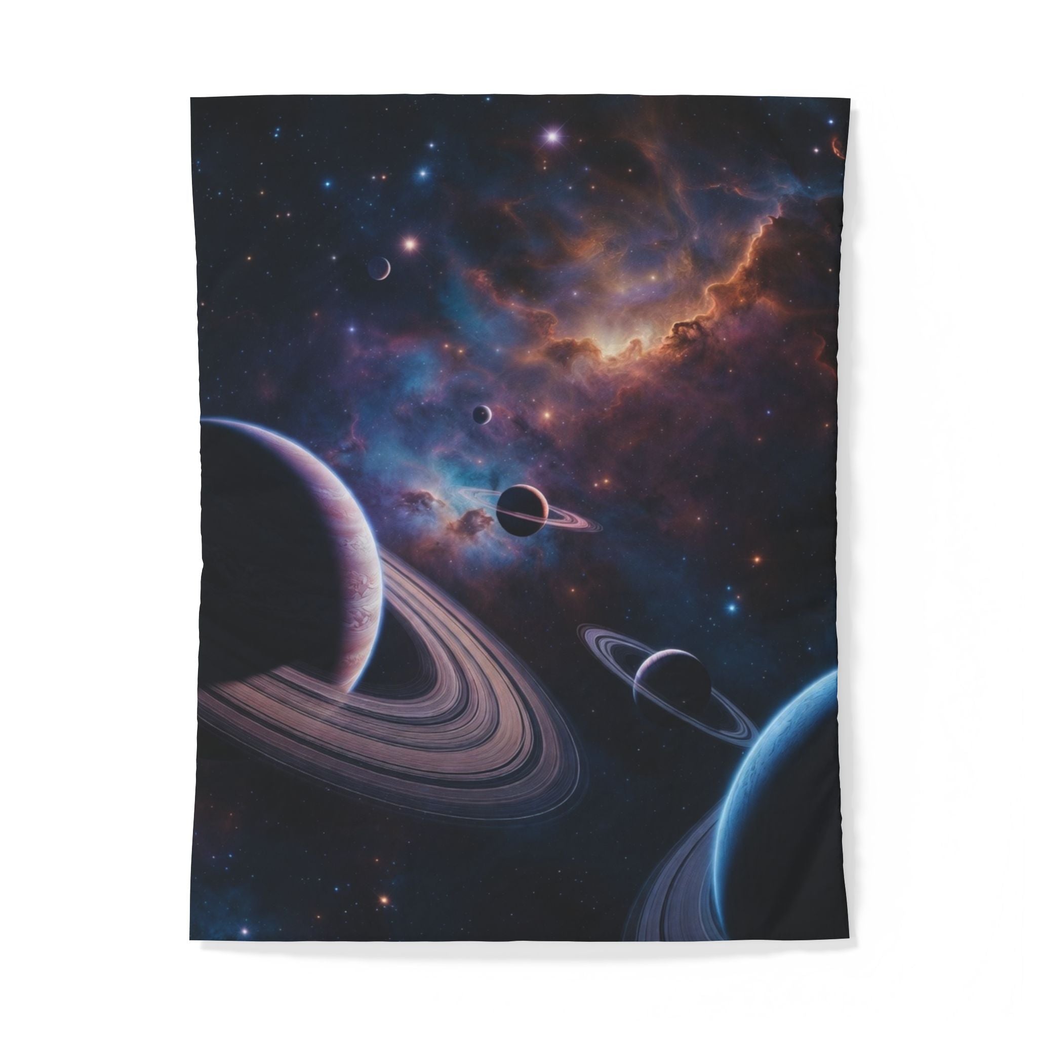 Galaxy Planets Duvet Cover — Cosmic Space Bedding for Kids & Adults