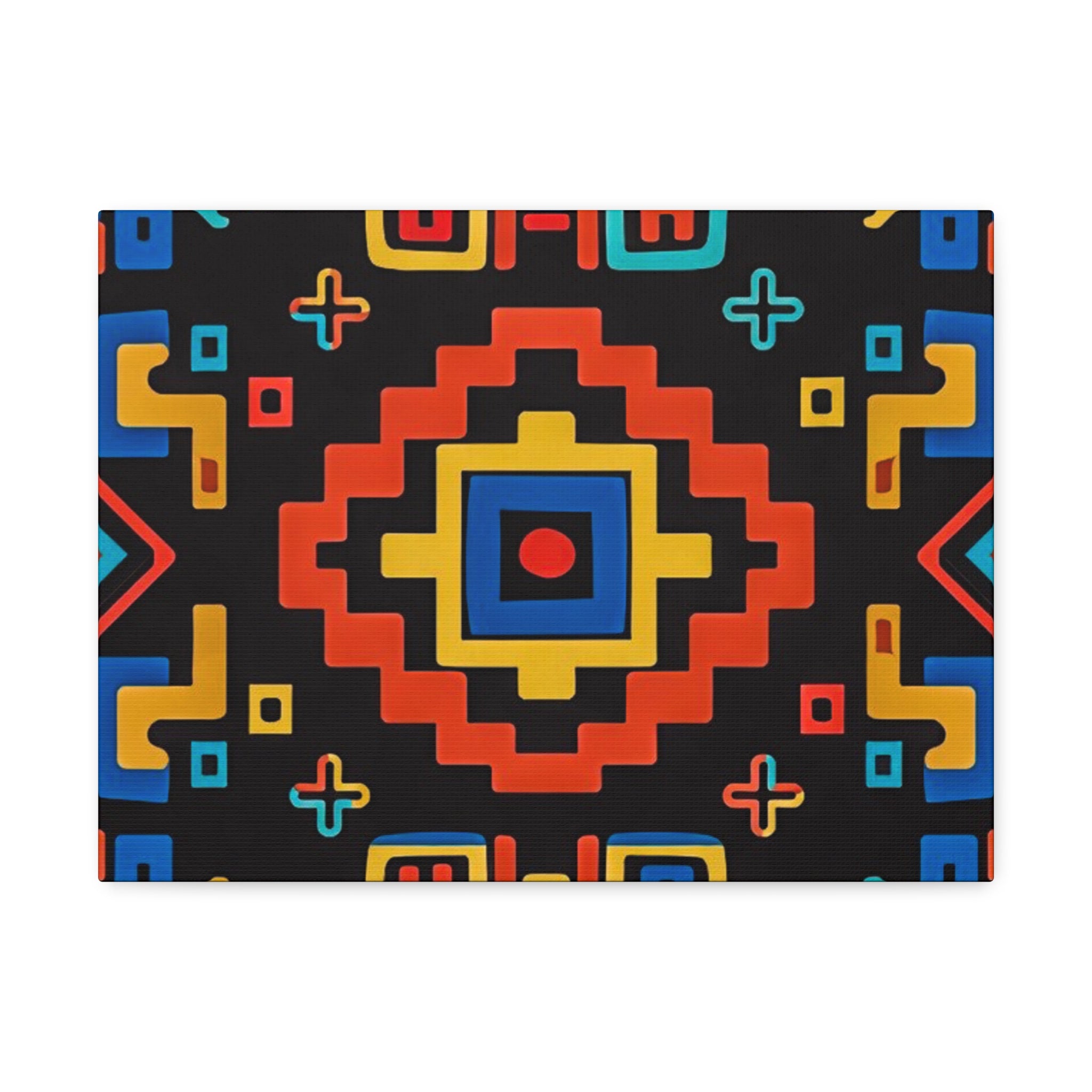 Bold Geometric Aztec Stretched Canvas Wall Art