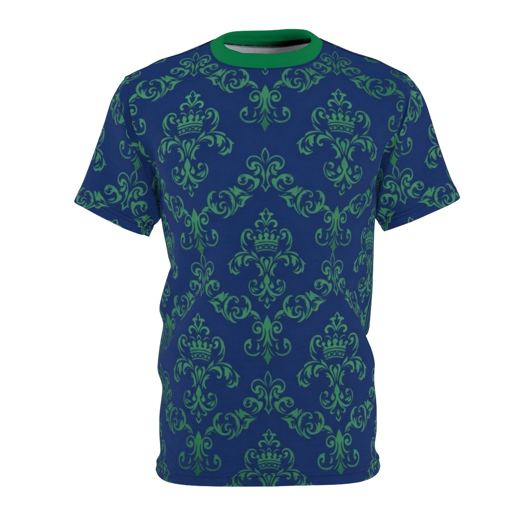 Regal Green Damask Design All-Over Print Tee