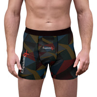 Geometric Color-Block Boxer Briefs — Exquisite Logo All-Over Print