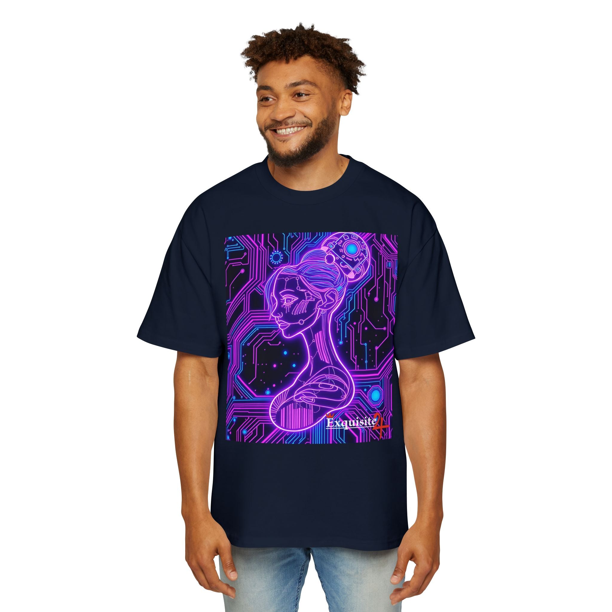 Cyberpunk Goddess Graphic Tee Oversized Men's T-Shirt