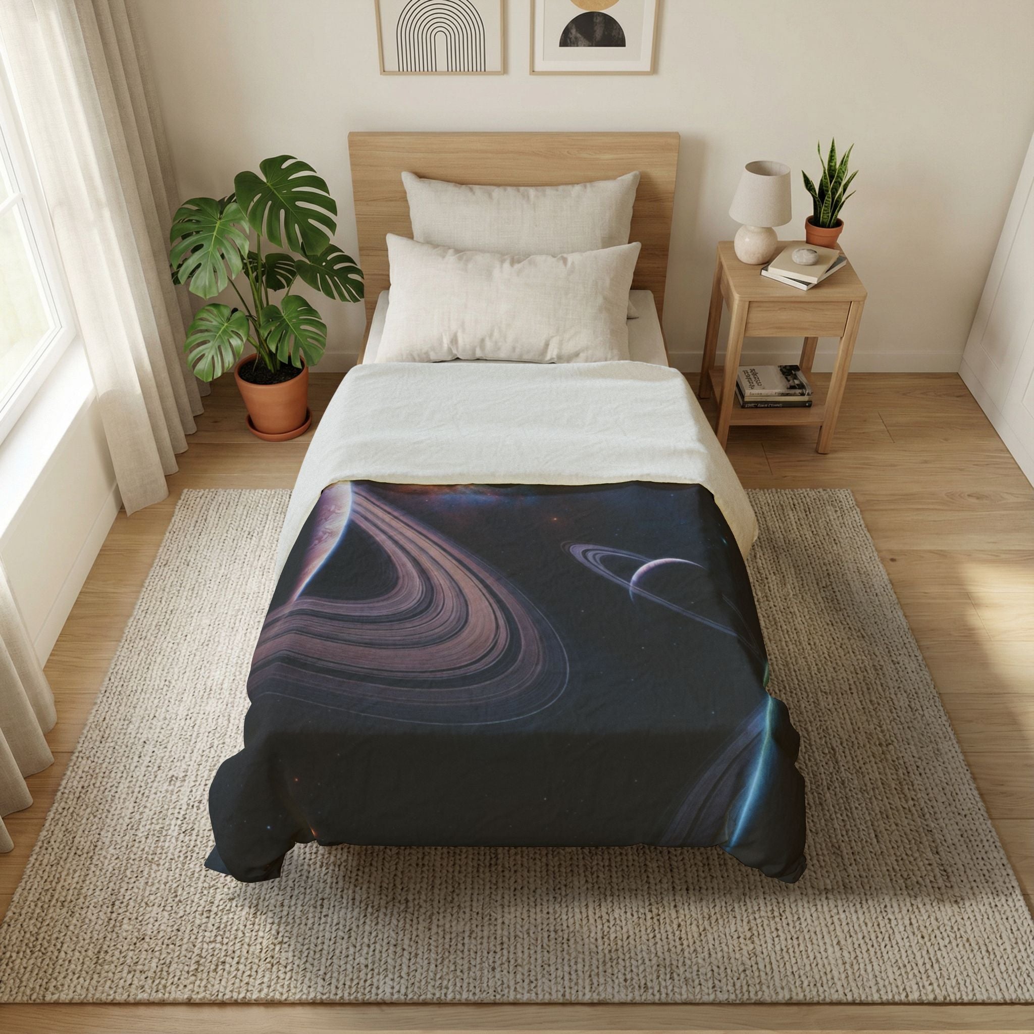 Galaxy Planets Duvet Cover — Cosmic Space Bedding for Kids & Adults