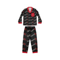 Satin Pajamas - Black & Red 'Exquisite 24' Printed Women's Sleep Set