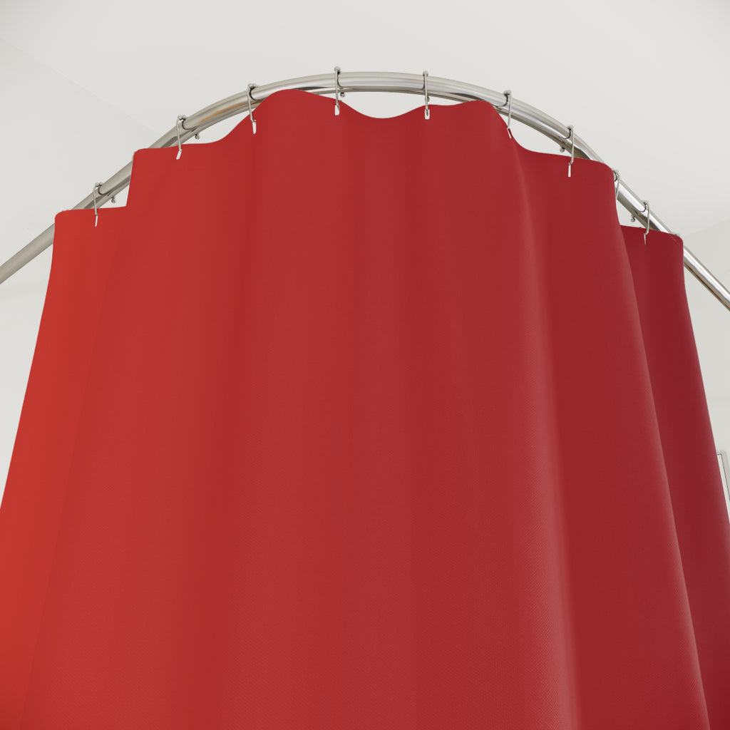 Red Logo Shower Curtain – Minimal Exquisite 24 Accent Bath Decor