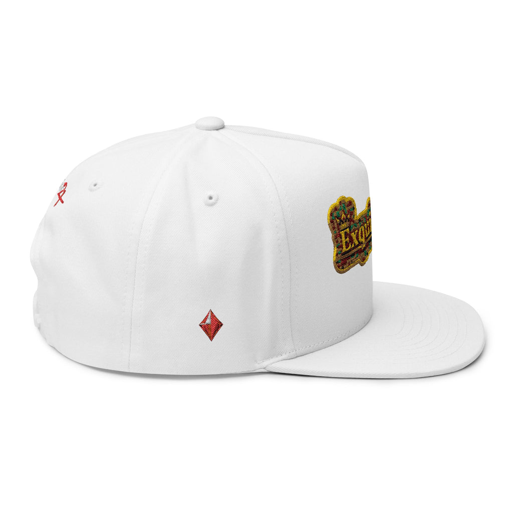Embroidered 'Exquisite 24' Flat Bill Cap — Kente-Inspired Patch Snapback