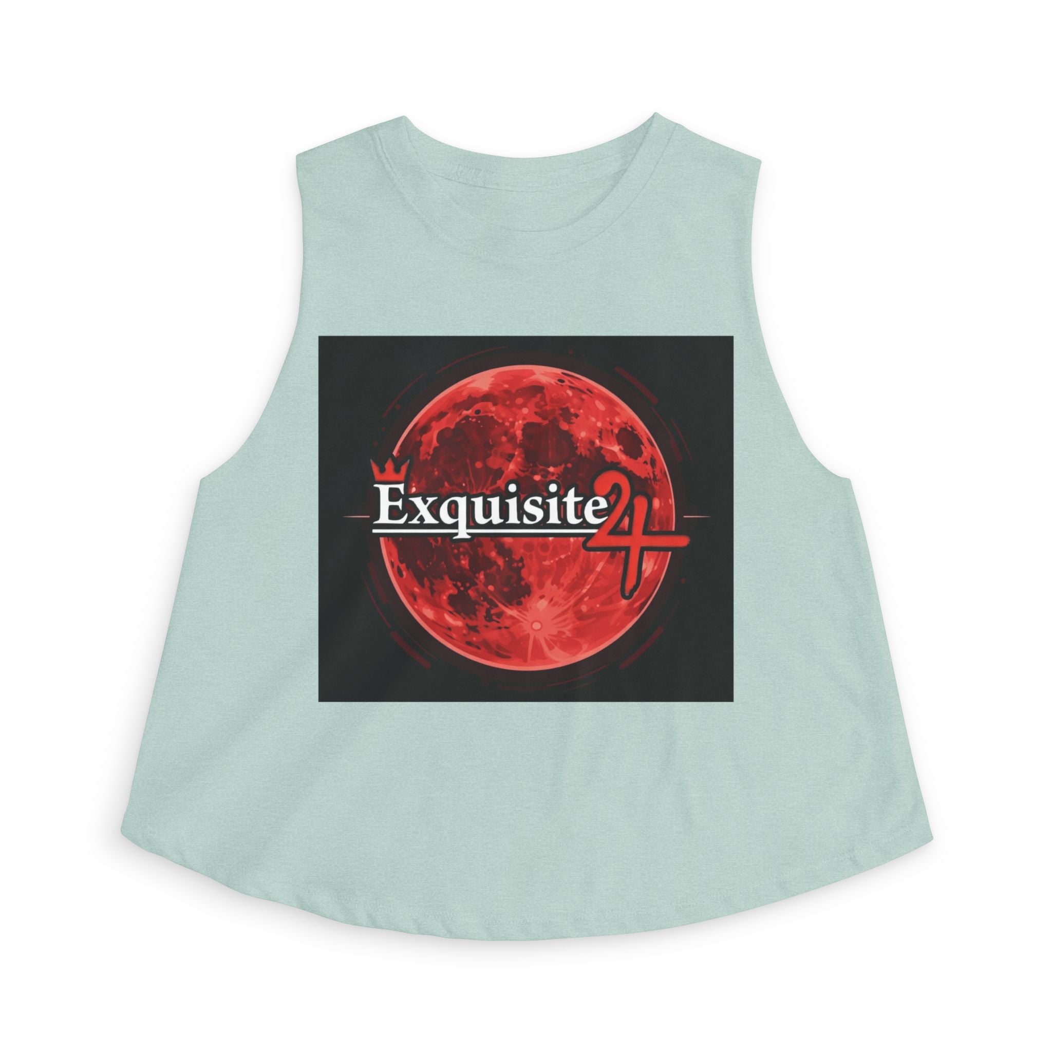 Exquisite Red Moon Crop Top — Women’s Graphic Tank