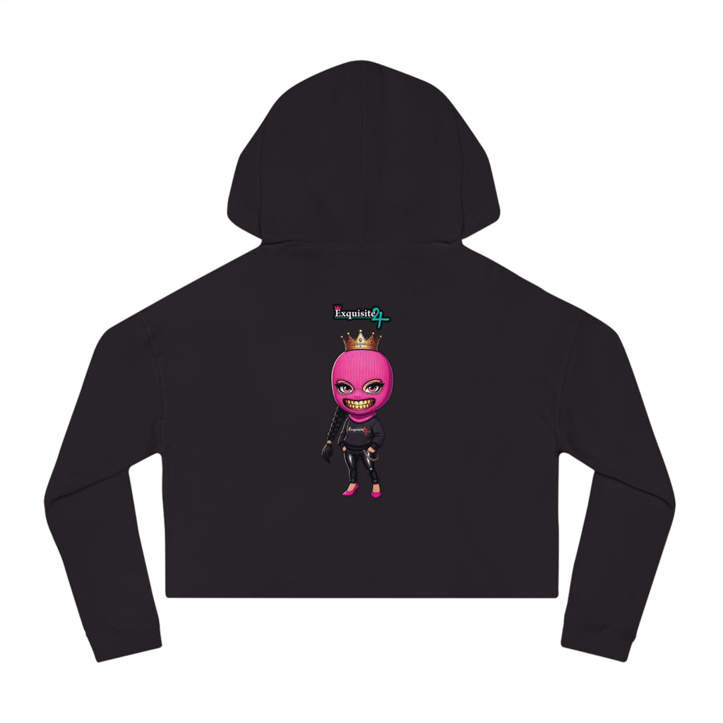 Cropped Hoodie — Exquisite 24 Pink Masked Character Graphic