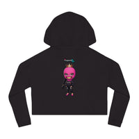 Cropped Hoodie — Exquisite 24 Pink Masked Character Graphic