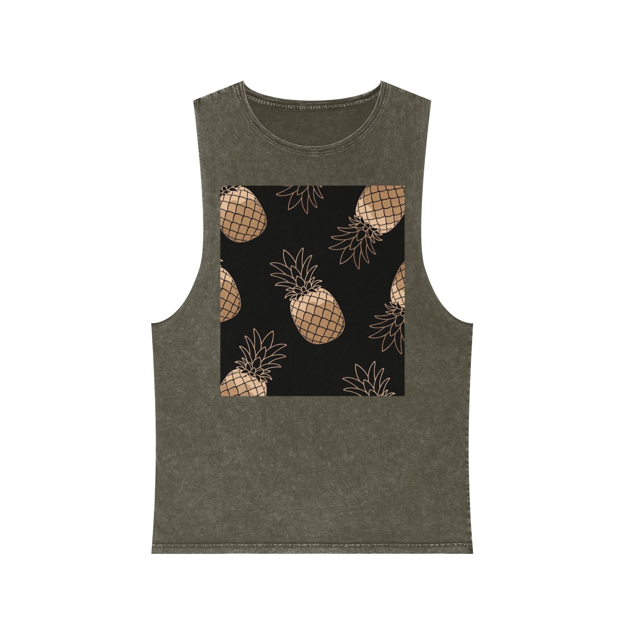 Pineapple Print Stonewash Tank Top