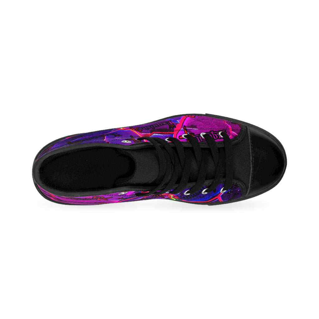 Psychedelic Lava High-Top Sneakers — Men's Classic Canvas Shoes