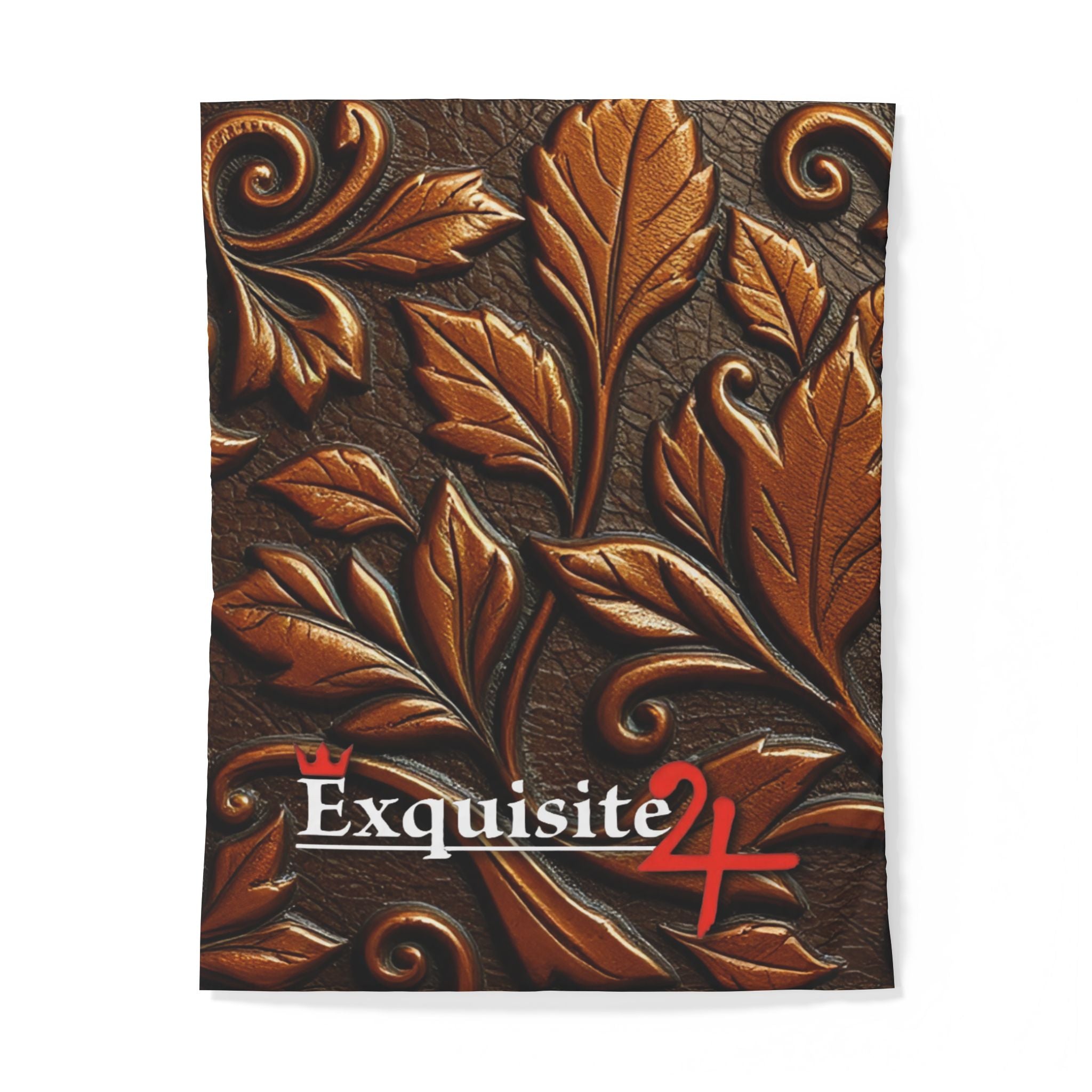 Exquisite 24 Brown Embossed Leaf Cotton Duvet Cover