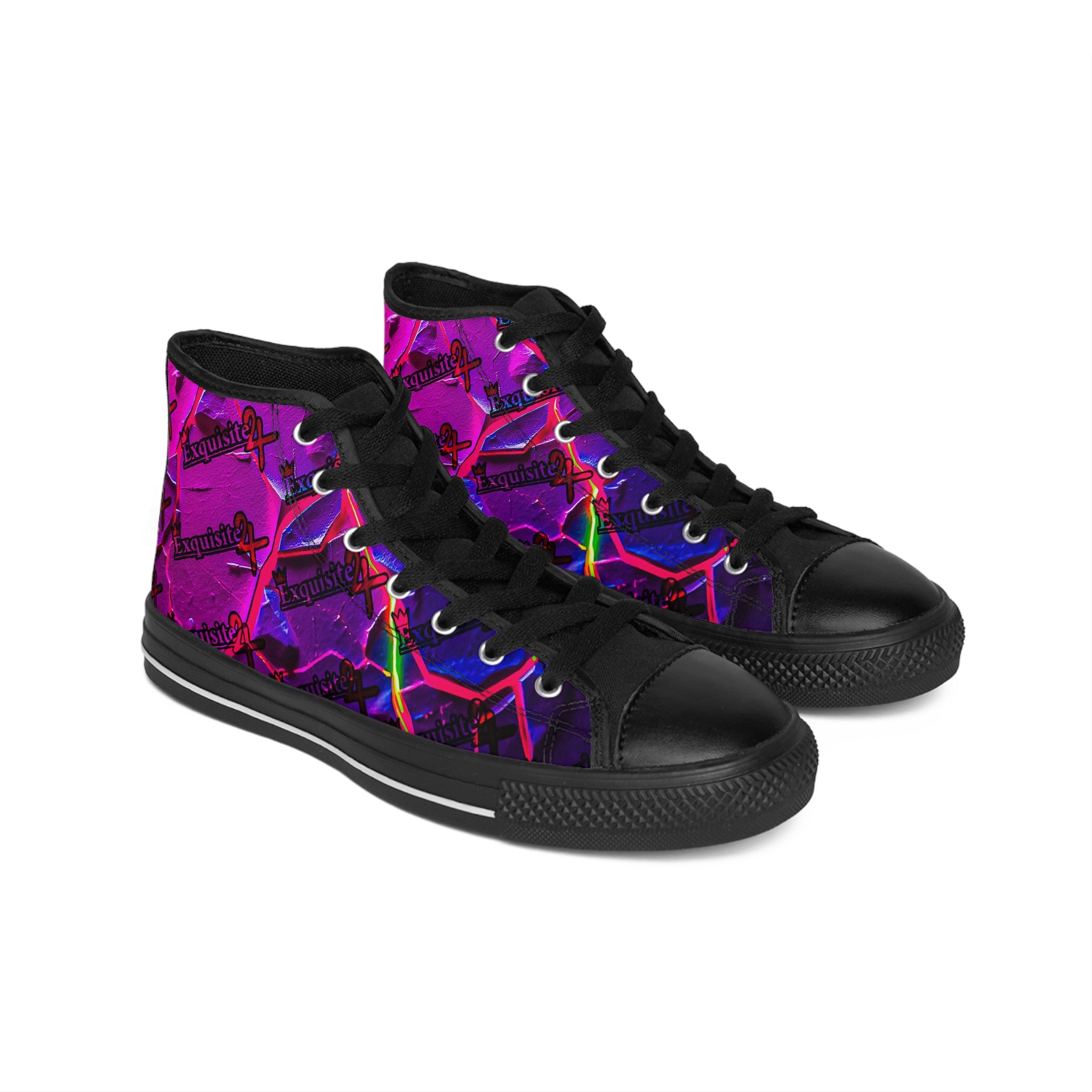 Psychedelic Lava High-Top Sneakers — Men's Classic Canvas Shoes