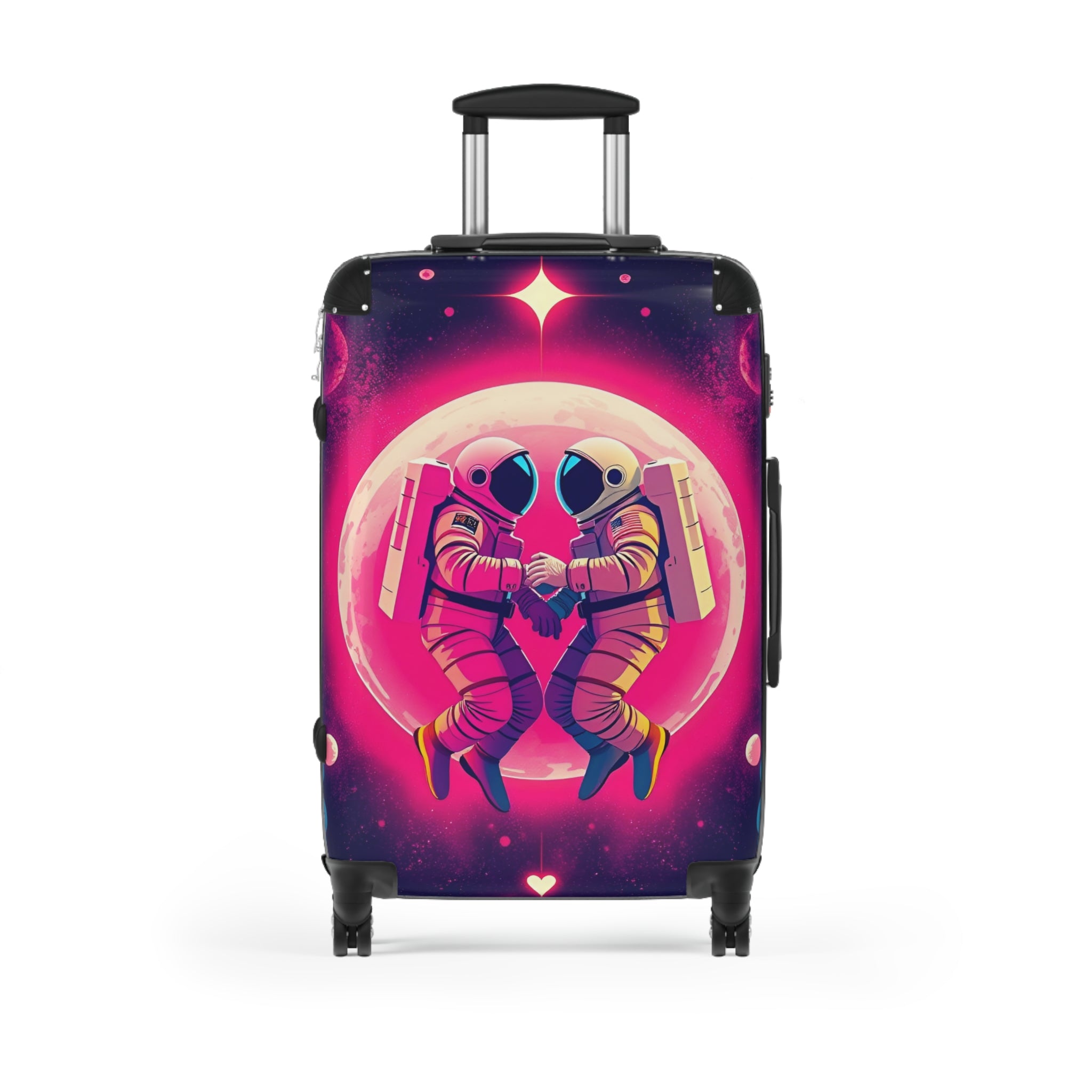 Cosmic Love Suitcase – Pink Astronaut Couple Carry-On