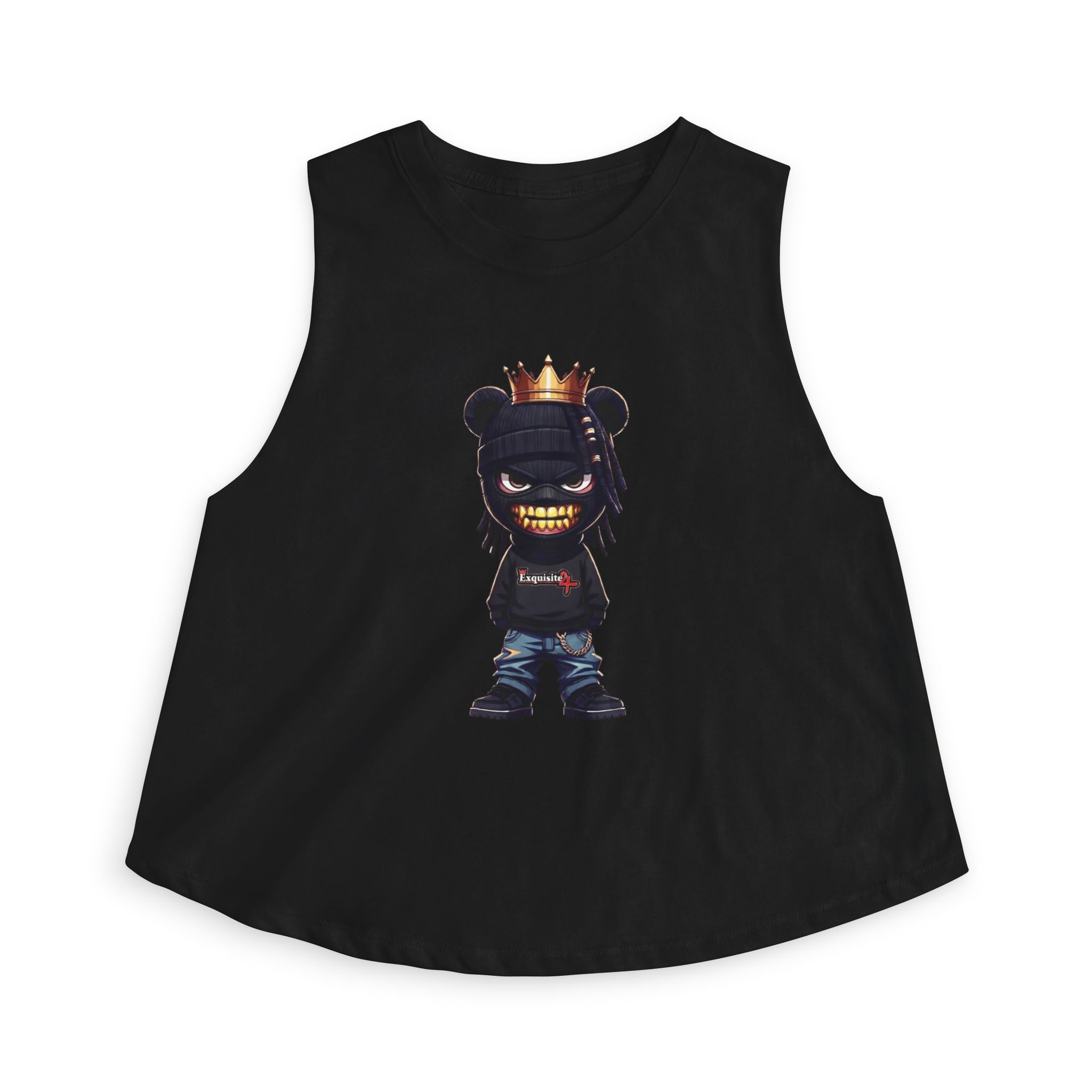 Women's Crop Top — Urban Bear King Graphic Crop Tank