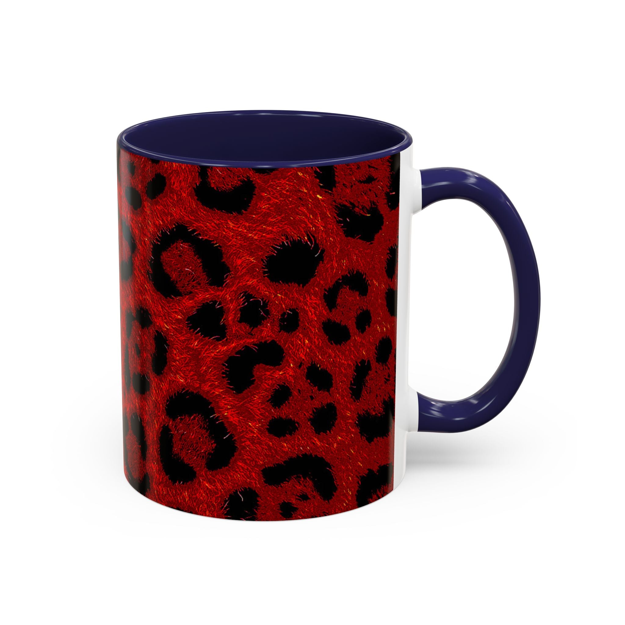 Red Leopard Print Accent Coffee Mug (11/15oz)
