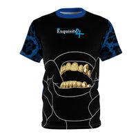 Blue Leopard Gold Grillz Graphic Tee