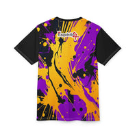 Tiger Face Graphic Tee — Neon Paint Splash All-Over Print